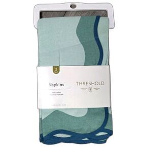 Threshold Green & Blue Scalloped Napkins (Set of 2)